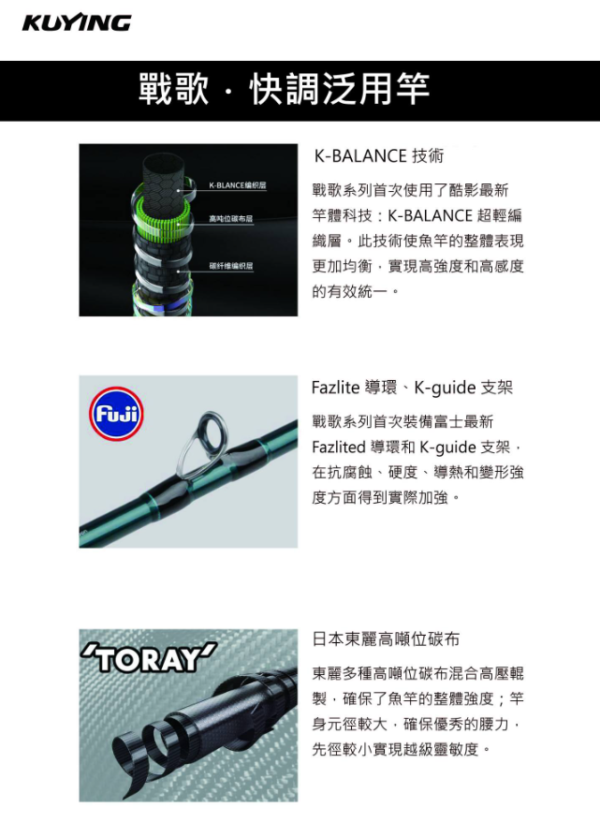 Kuying 酷影 戰歌 快調泛用竿